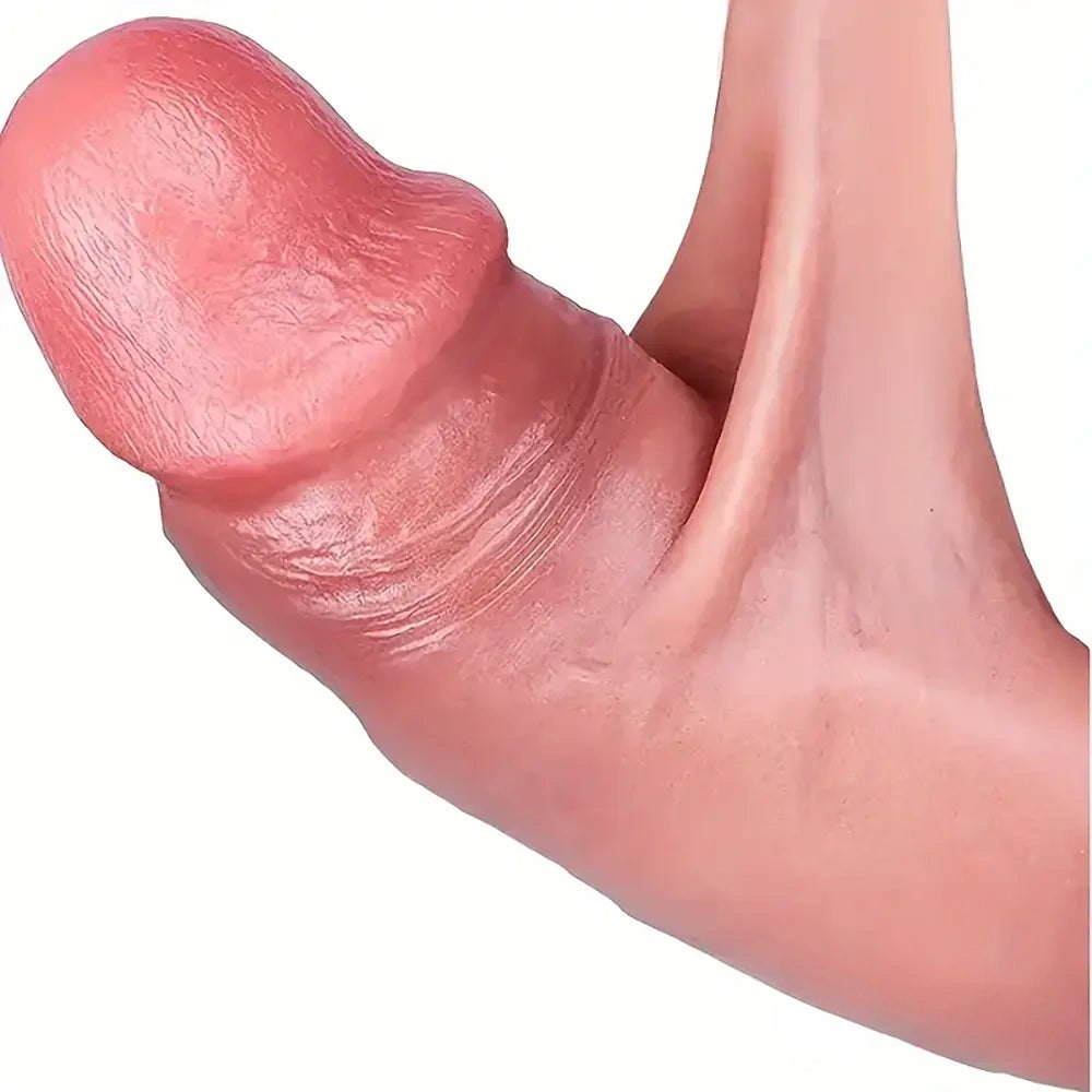 Deep brown-toned uncut silicone suction cup dildo, photo 2