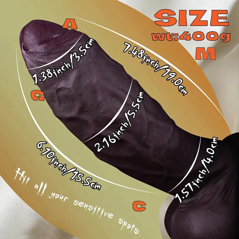 Uncut suction cup silicone dildo, photo 17