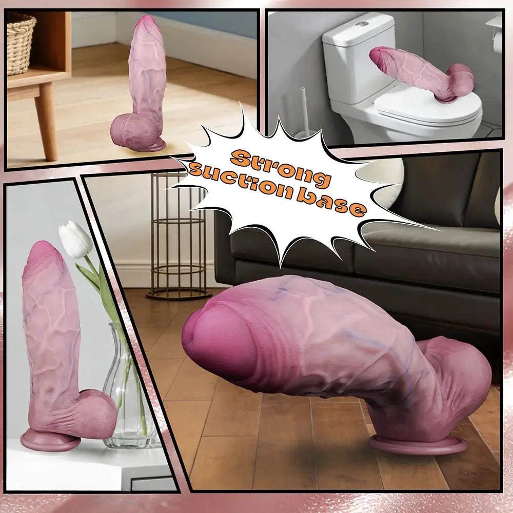 Uncut suction cup silicone dildo, photo 6