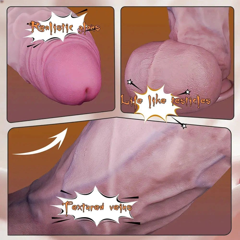 Uncut suction cup silicone dildo, photo 7