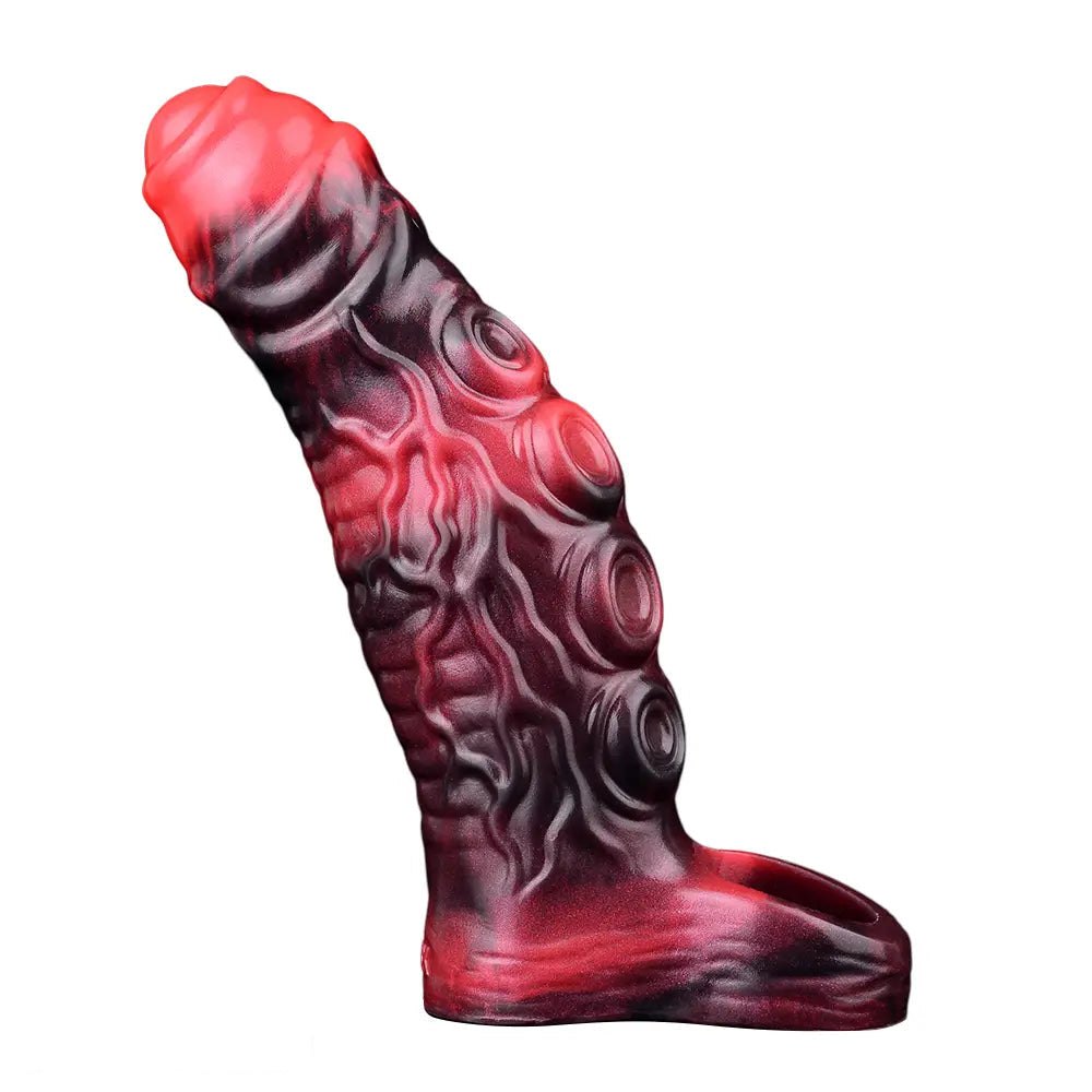 Red silicone tentacle cock sleeve, photo 1