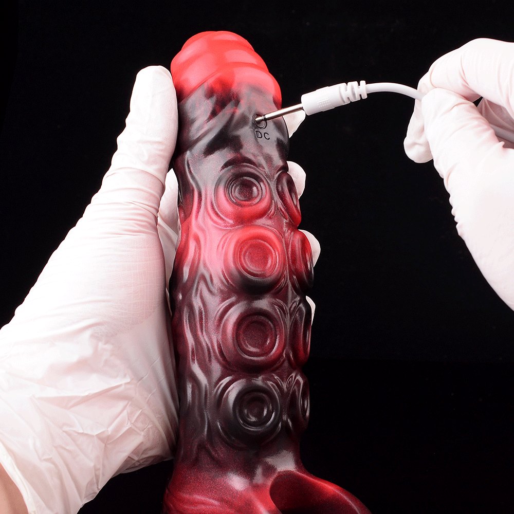 Red silicone tentacle cock sleeve, photo 8