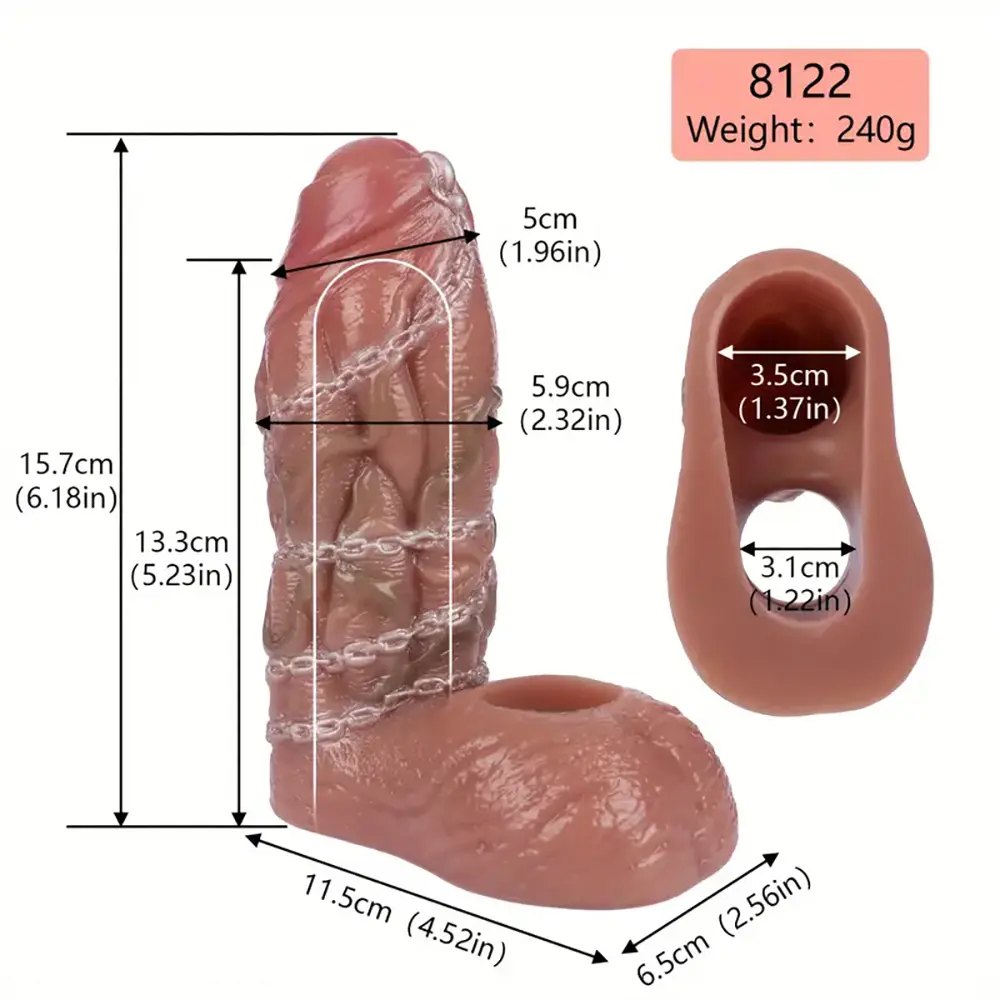 Colorful textured silicone penis sleeve, photo 8