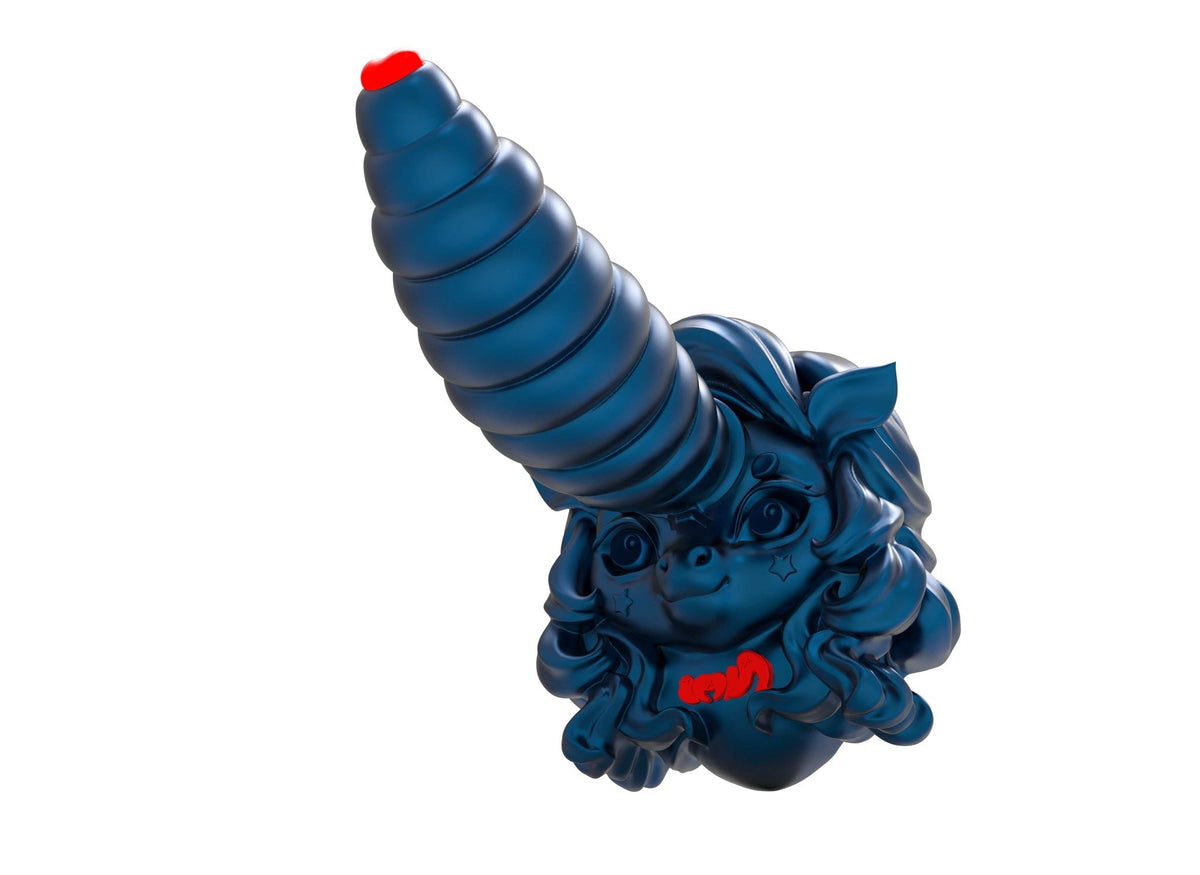Dark Blue unicorn shaped silicone fantasy dildo