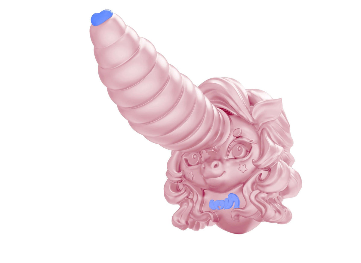 Pink unicorn shaped silicone fantasy dildo