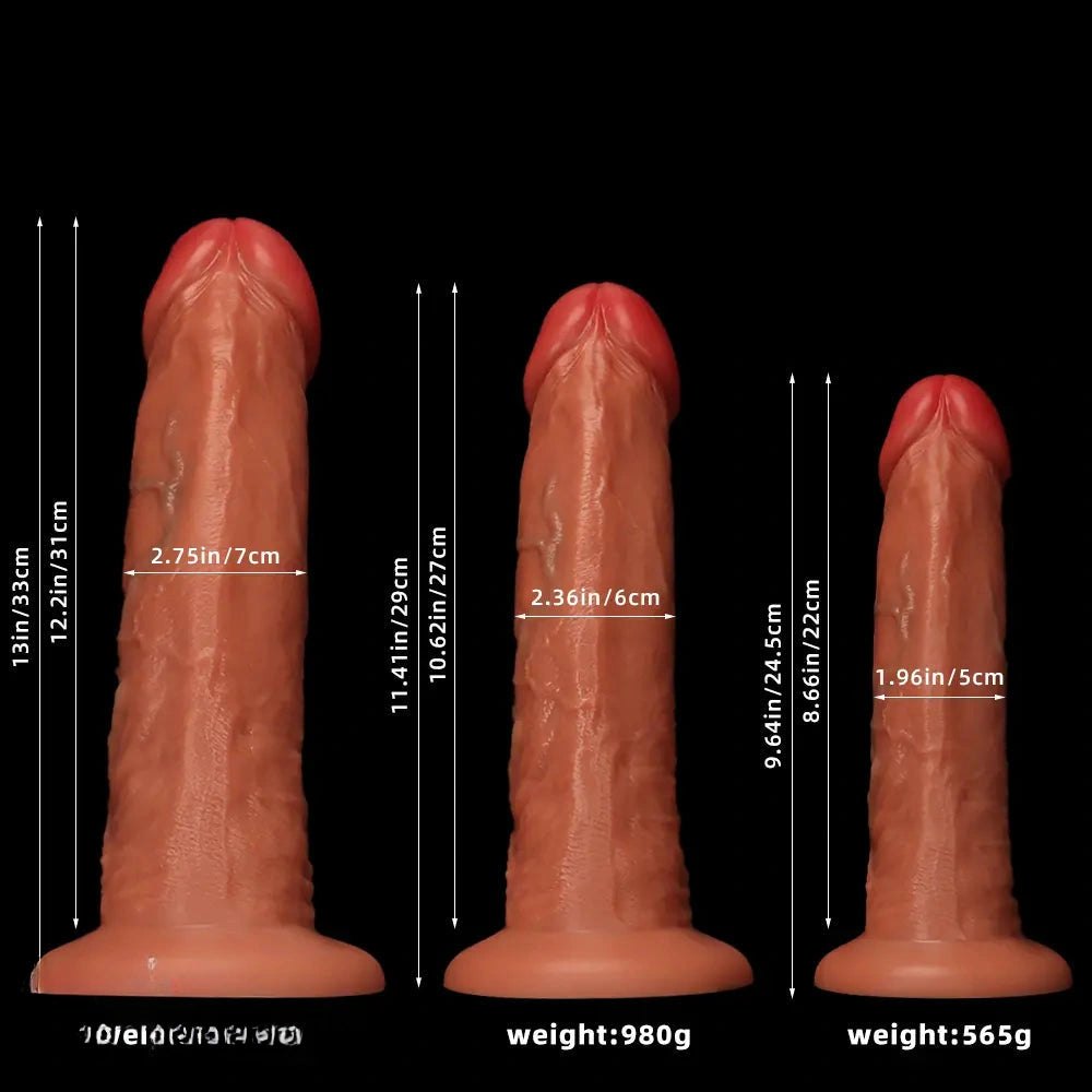 Flesh upturned curved large dildo, photo 13