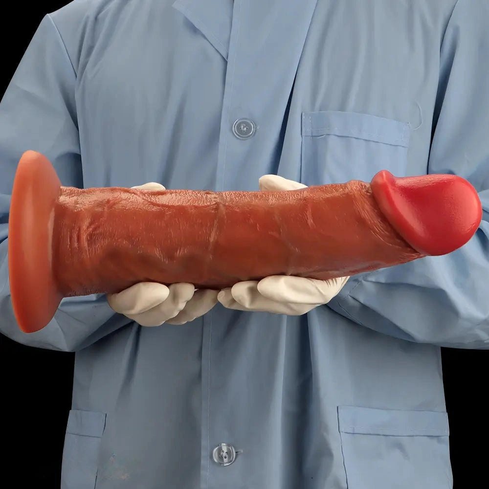 Flesh upturned curved large dildo, photo 15