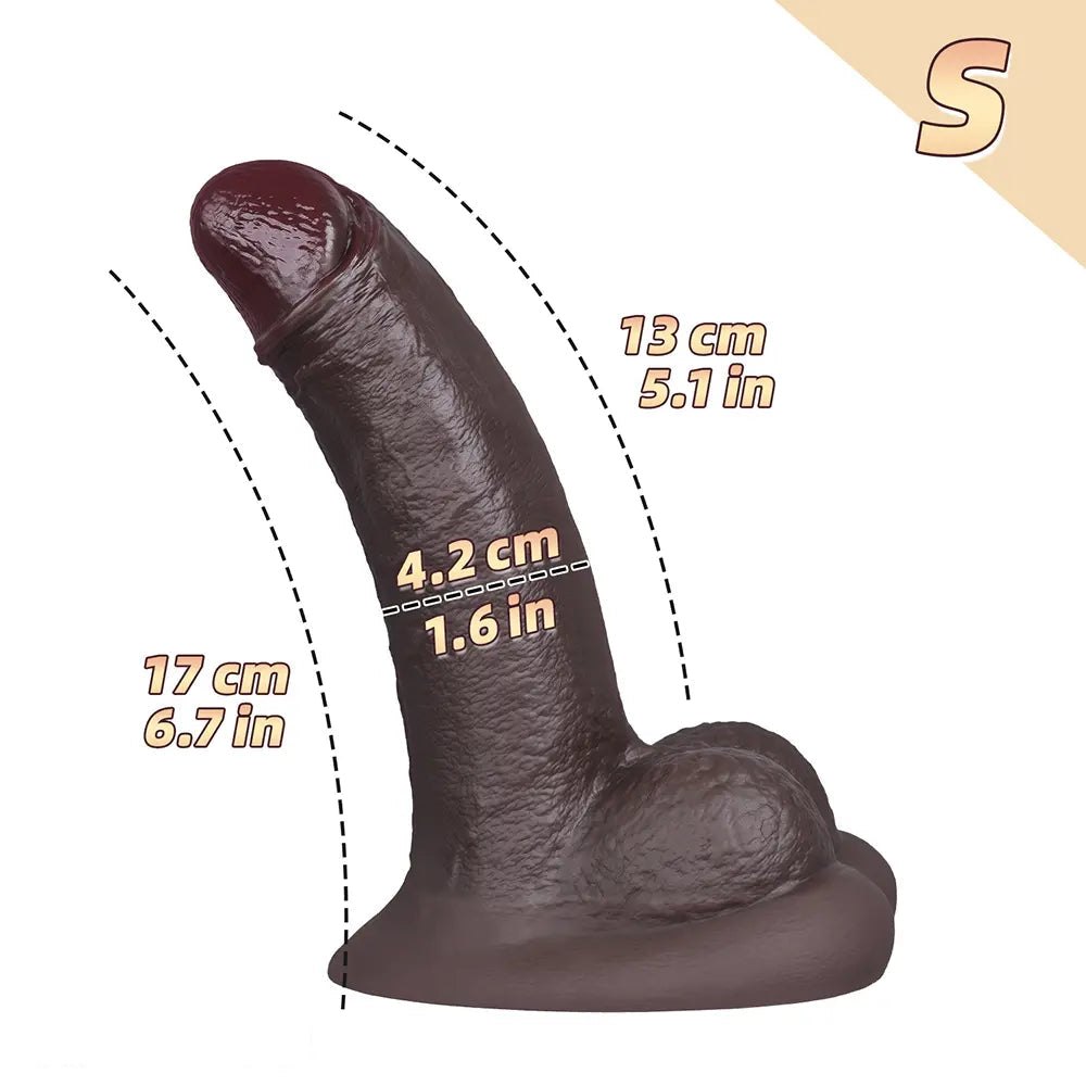 Coffee upturned suction cup g-spot dildo