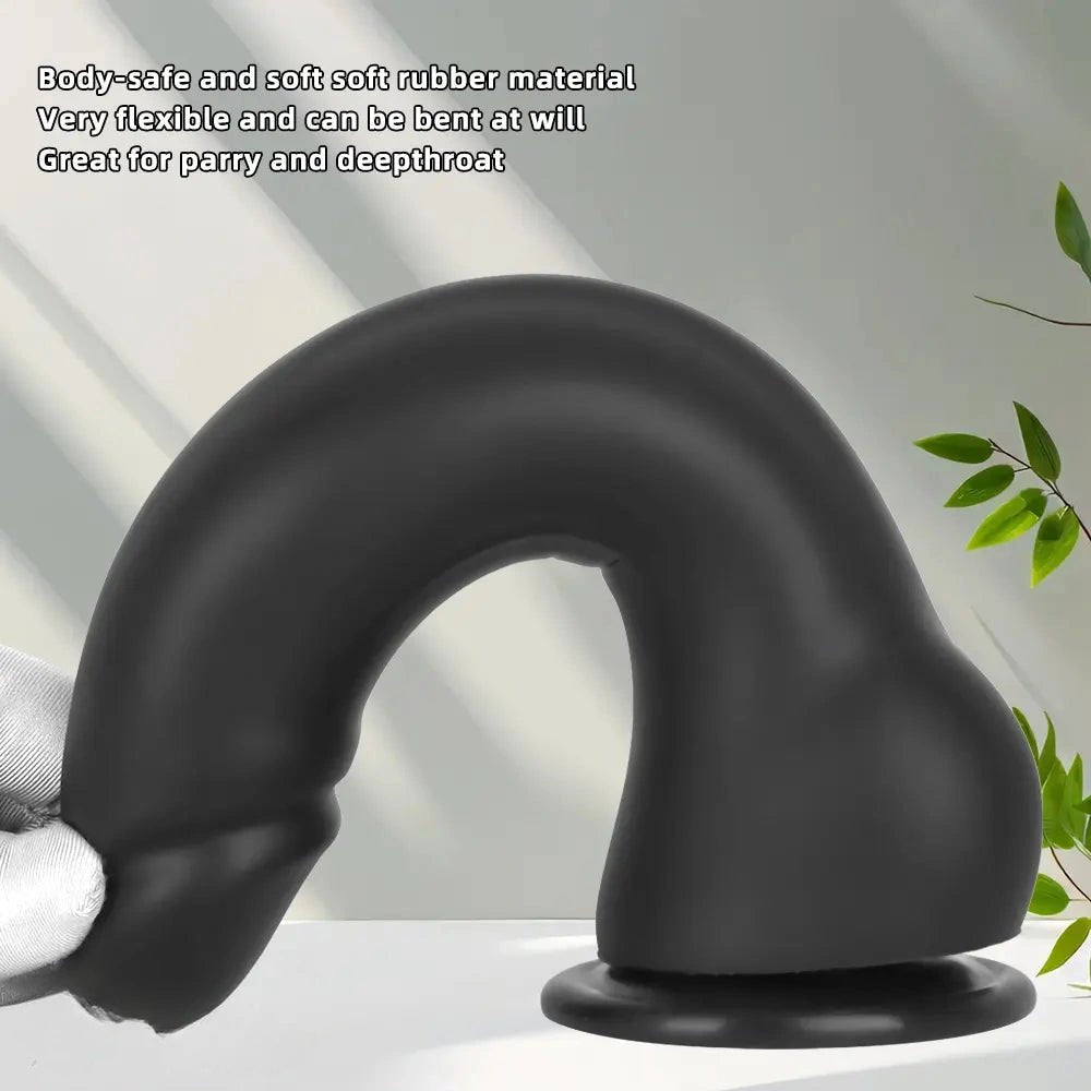 Thick silicone dildo with upturned tip, photo 5