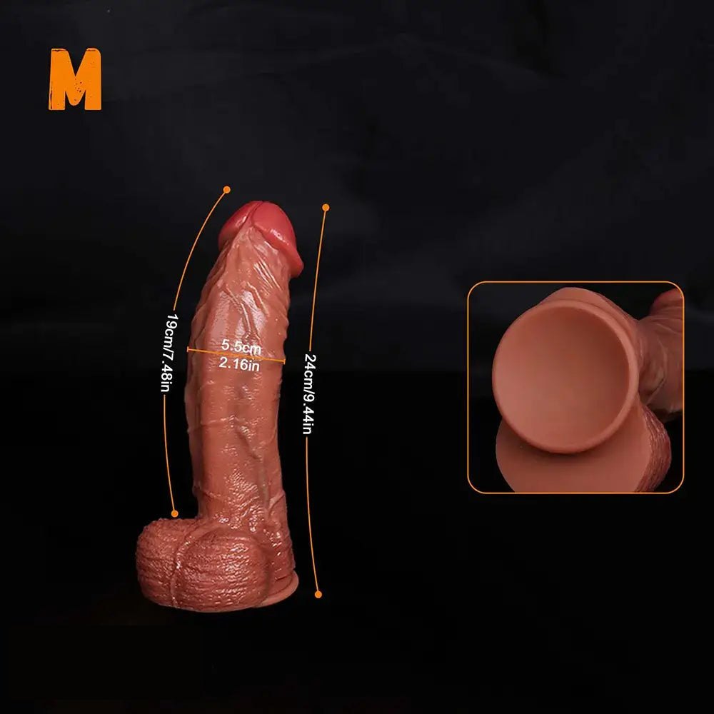 Flesh tone upward curved suction dildo, photo 12