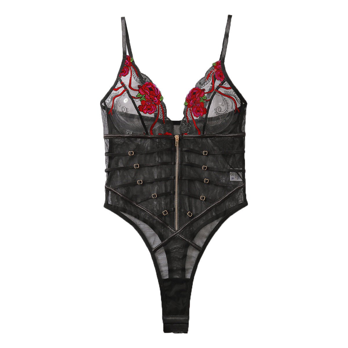V neck hollow out lace sling bodysuit, photo 4