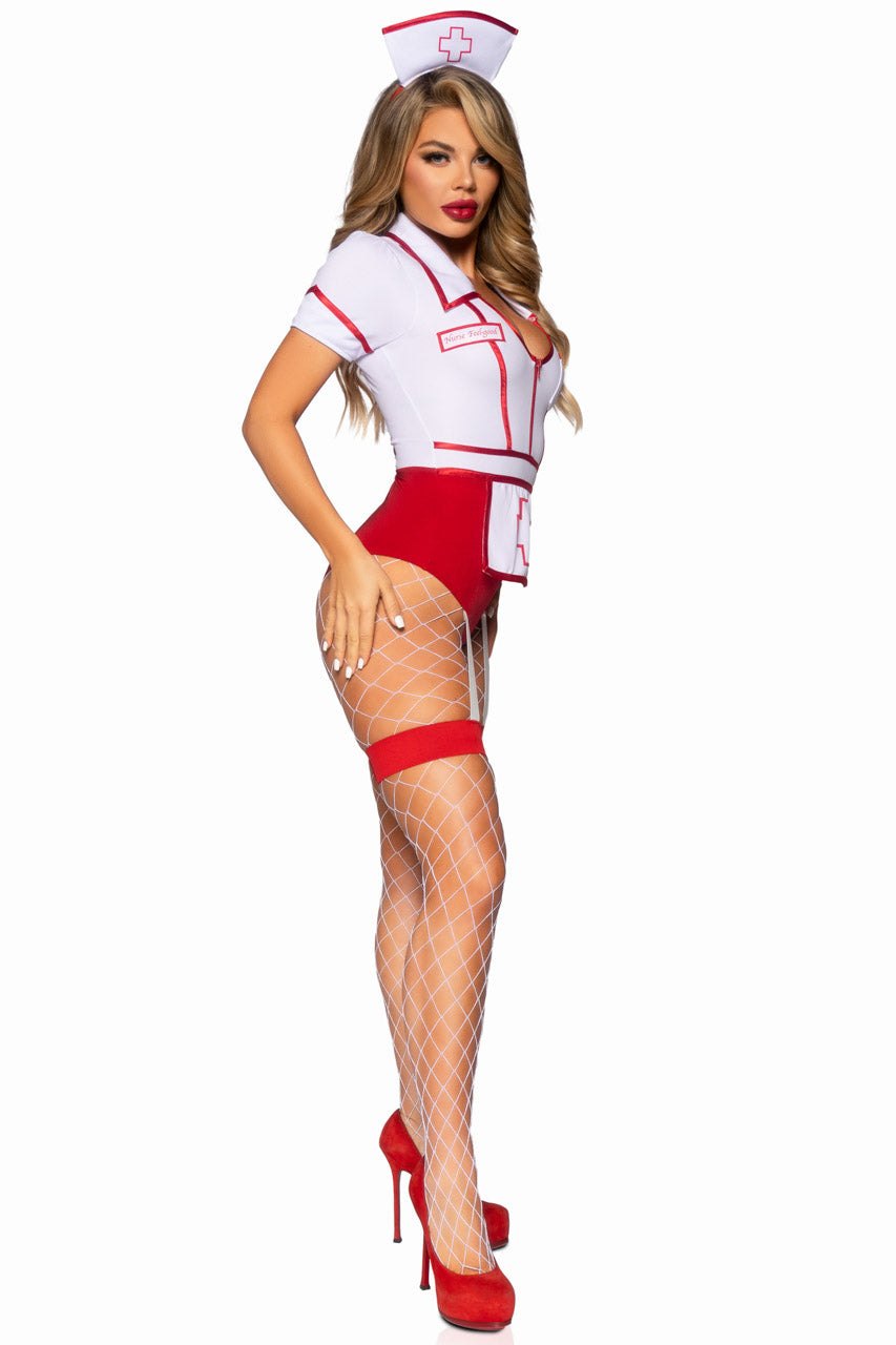 V neck nurse bodysuit detachable apron costume, photo 6