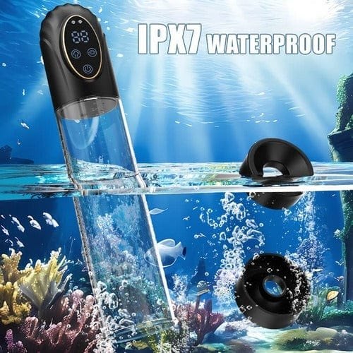 Black vacuum penis pump with LCD display, photo 3