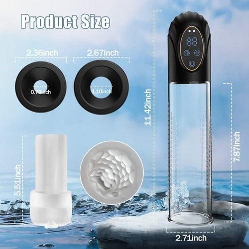 Black vacuum penis pump with LCD display, photo 4