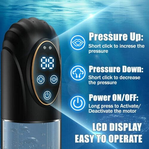 Black vacuum penis pump with LCD display, photo 5