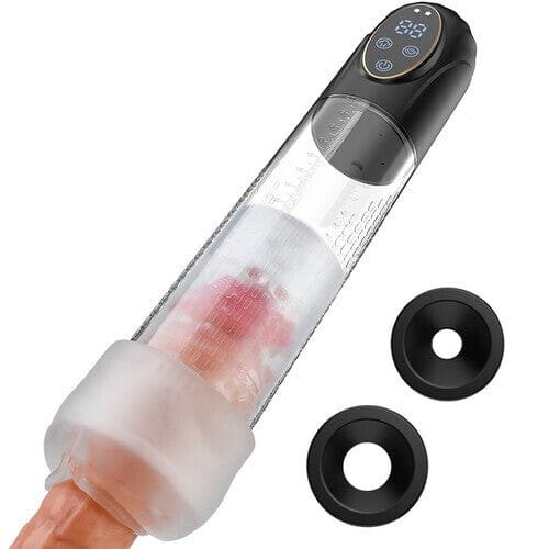 Black vacuum penis pump with LCD display, photo 6