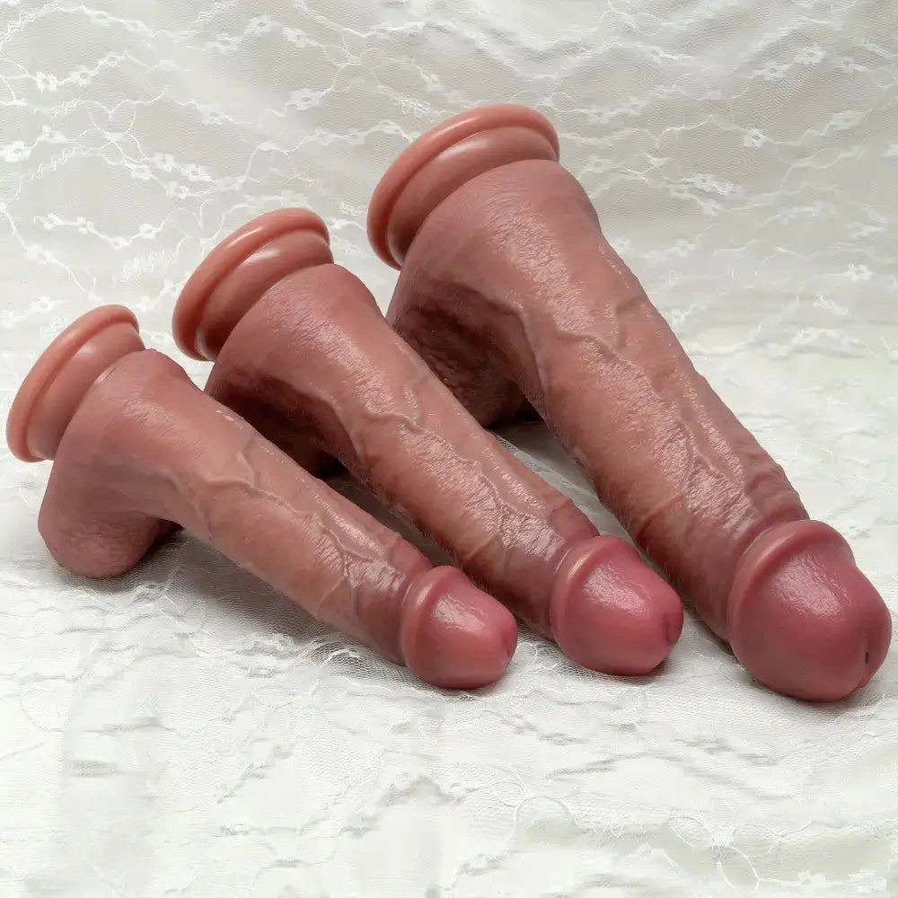 Flesh strap-on silicone dildo with suction cup base, photo 15
