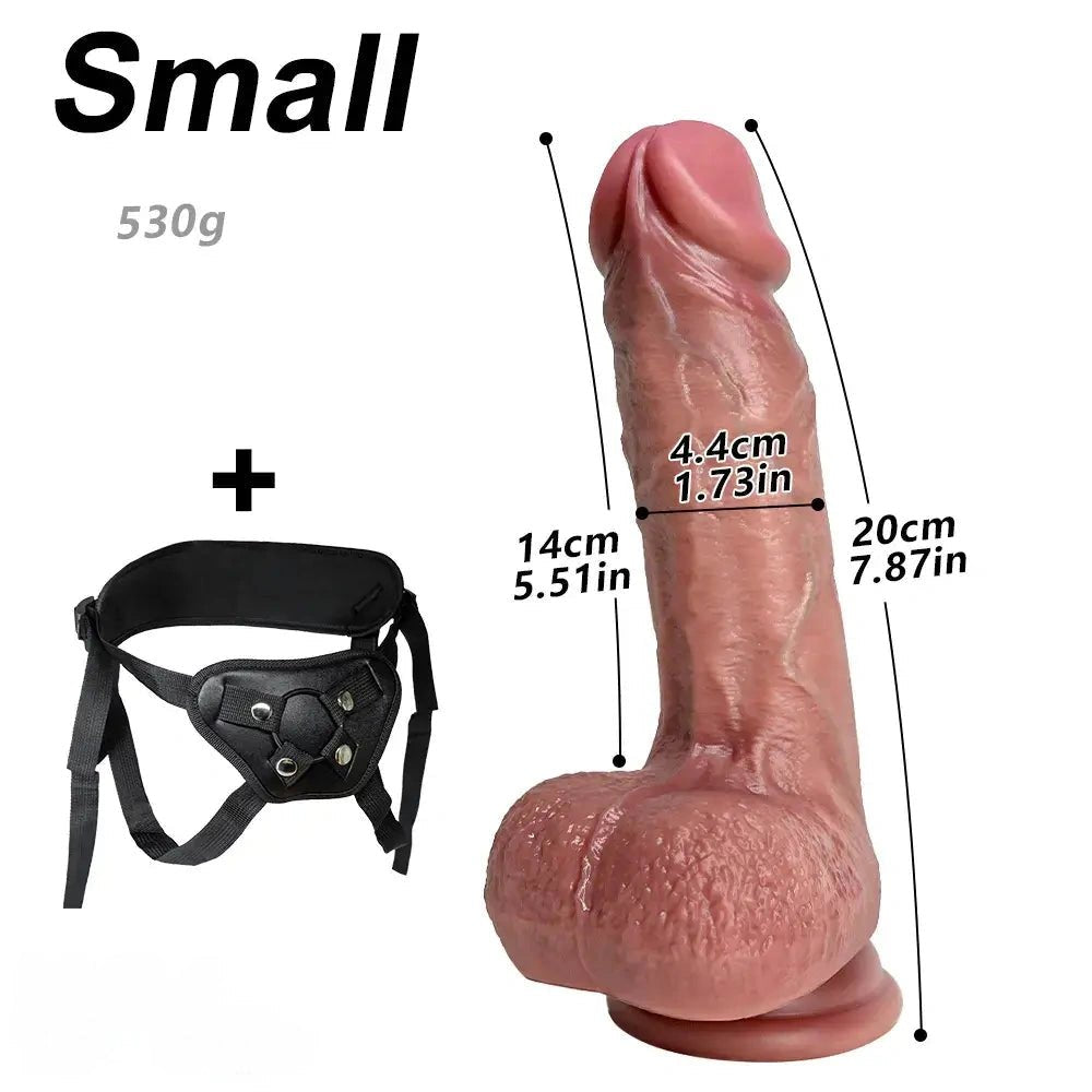 Flesh strap-on silicone dildo with suction cup base, photo 18