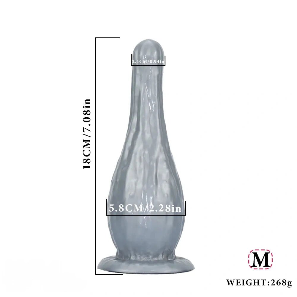 Silver vase shaped silicone plug