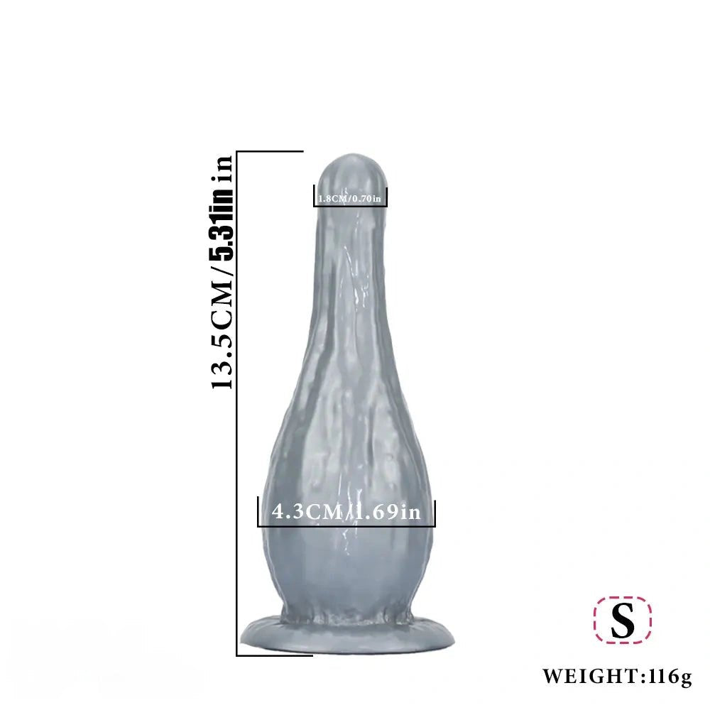 Silver vase shaped silicone plug