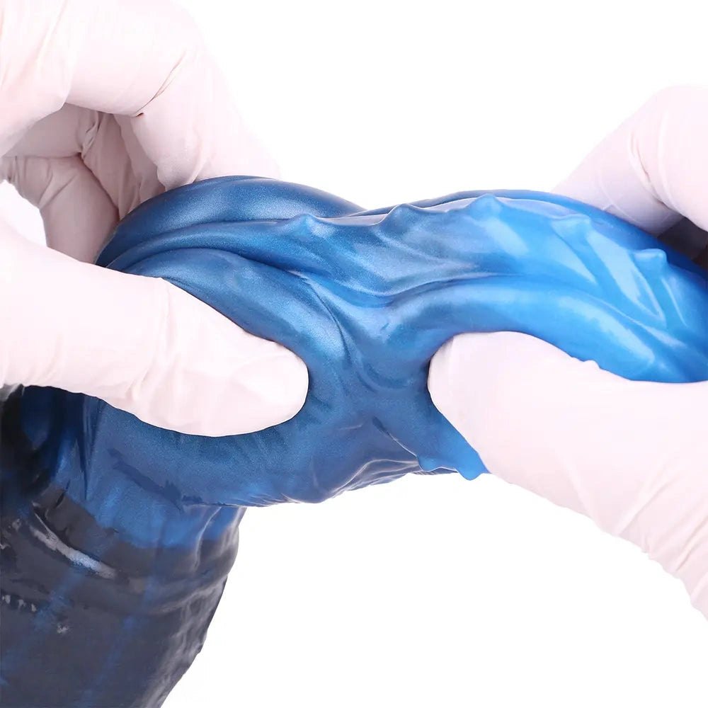 Blue silicone realistic dildo, photo 10