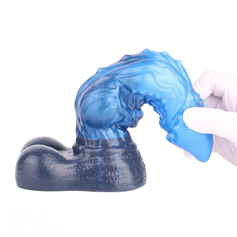 Blue silicone realistic dildo, photo 11