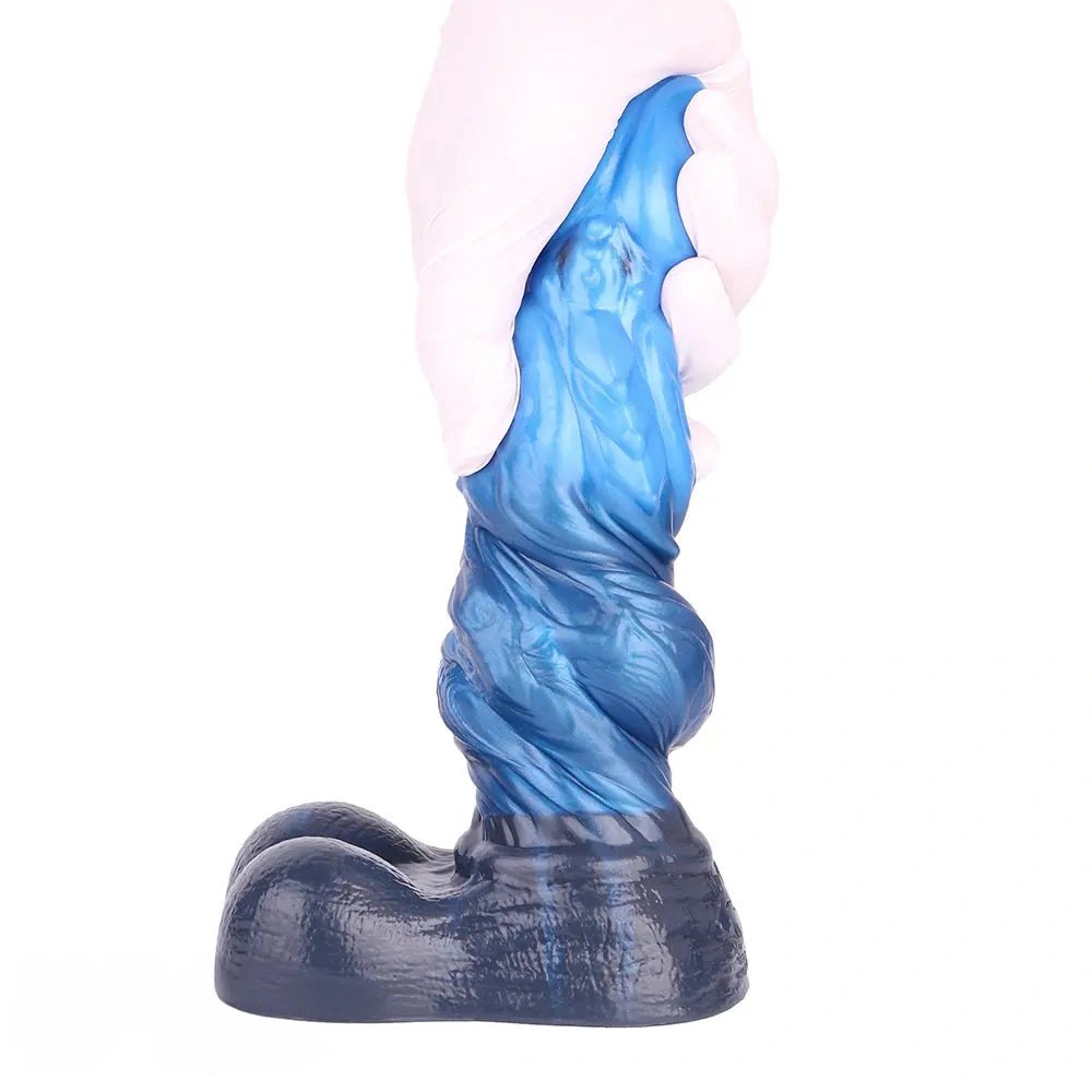 Blue silicone realistic dildo, photo 15