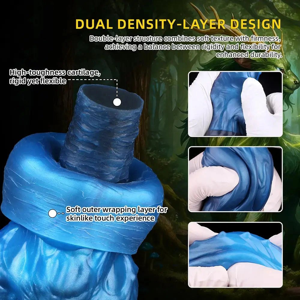 Blue silicone realistic dildo, photo 4