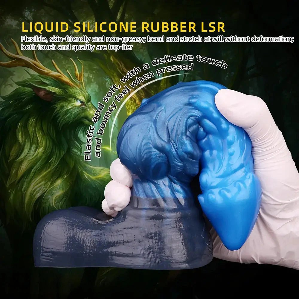 Blue silicone realistic dildo, photo 5