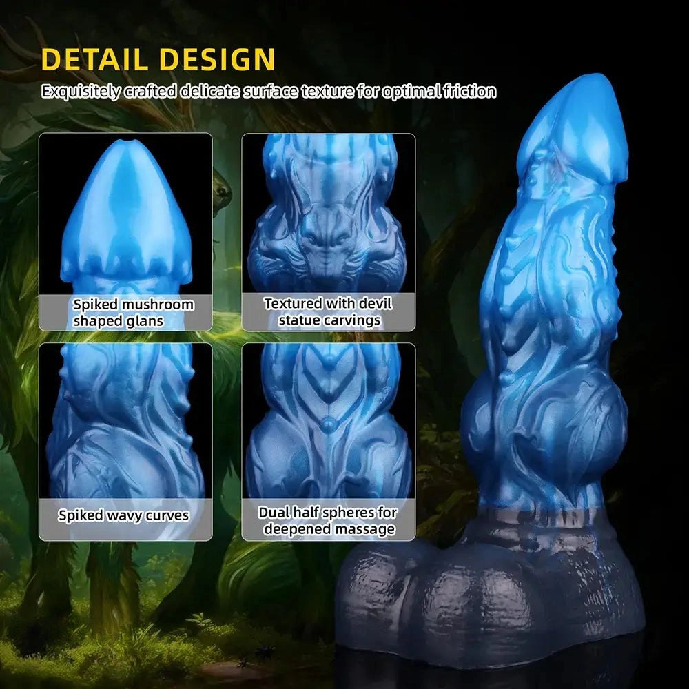 Blue silicone realistic dildo, photo 7