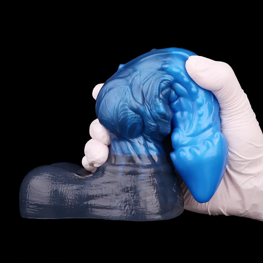 Blue silicone realistic dildo, photo 9