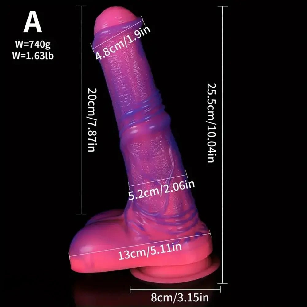 A veined silicone horse style dildo