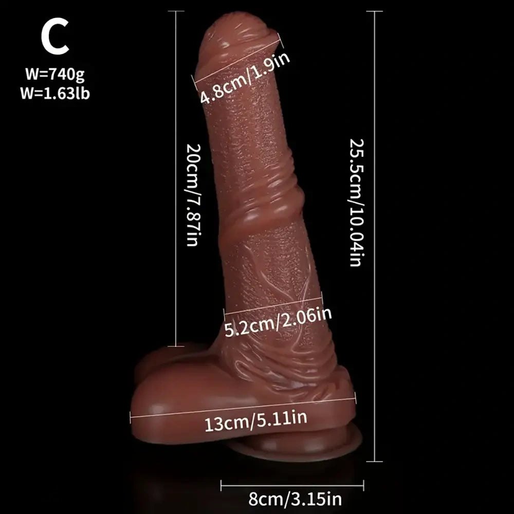 C veined silicone horse style dildo