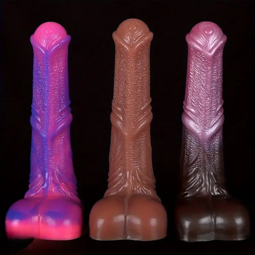 Veined silicone horse style dildo, photo 1