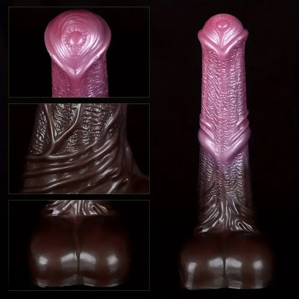 Veined silicone horse style dildo, photo 4