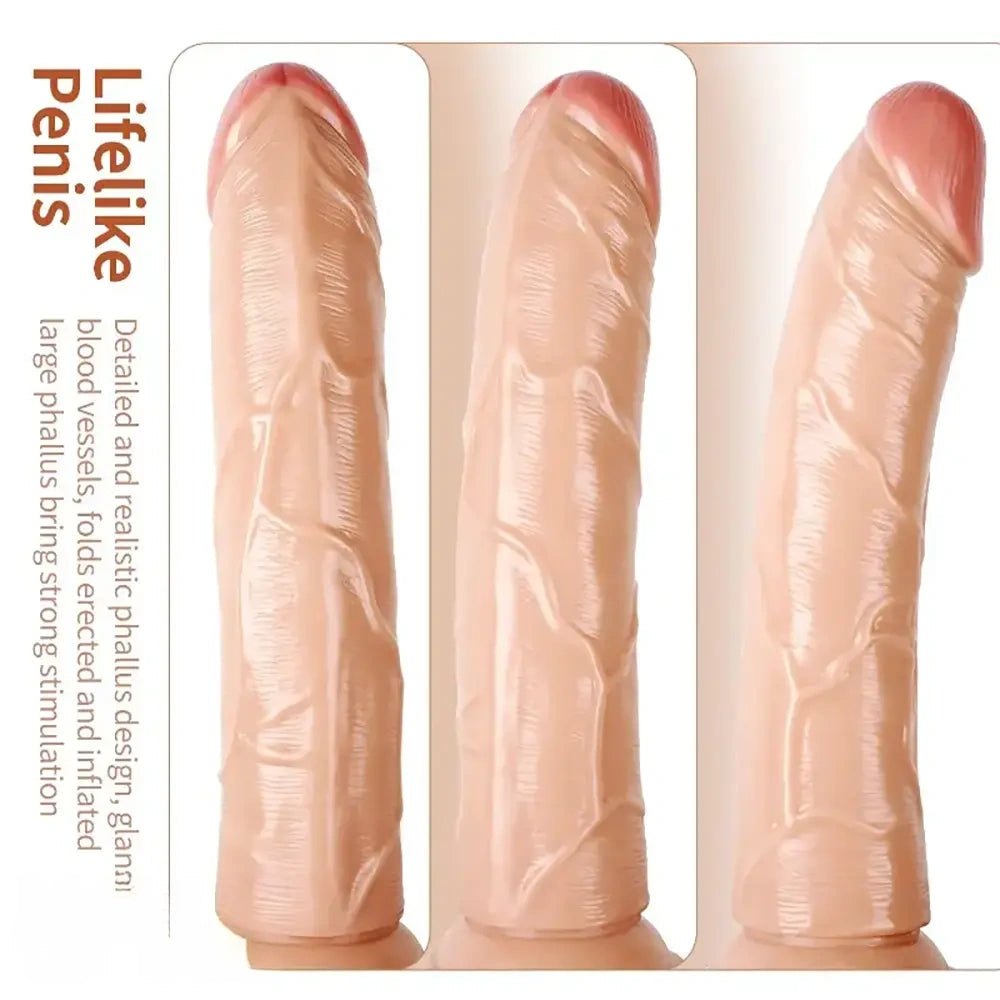 Brown veined lifelike realistic dildo, photo 1