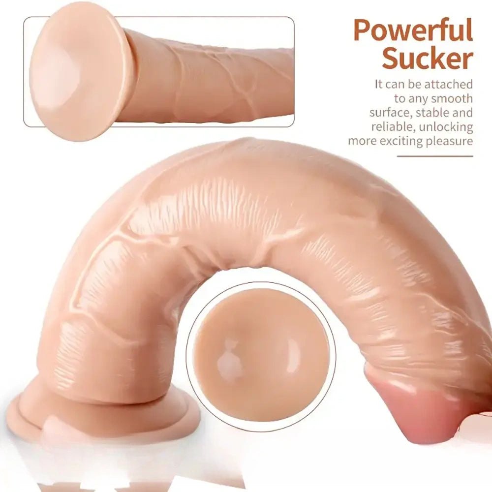Brown veined lifelike realistic dildo, photo 3