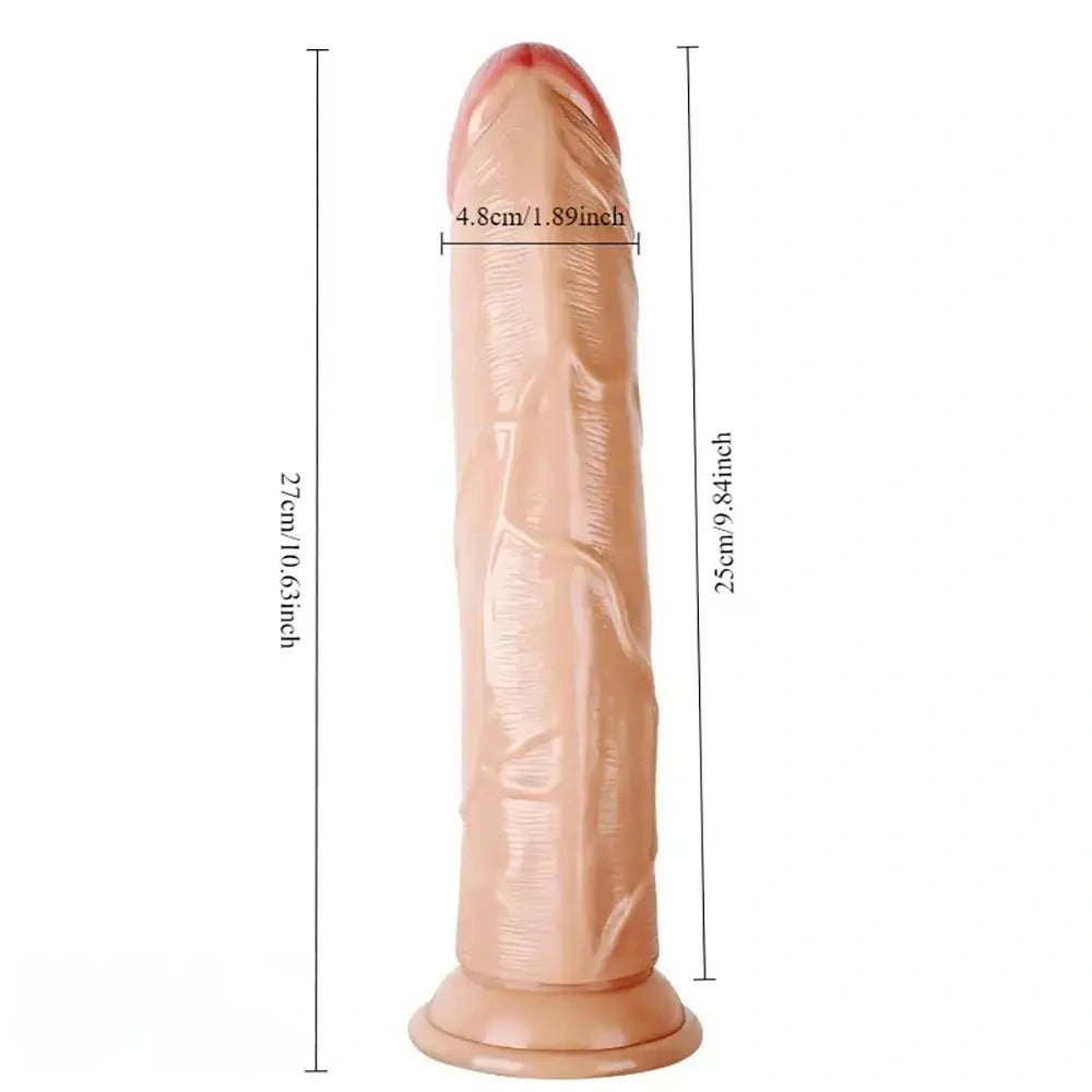 Brown veined lifelike realistic dildo, photo 4