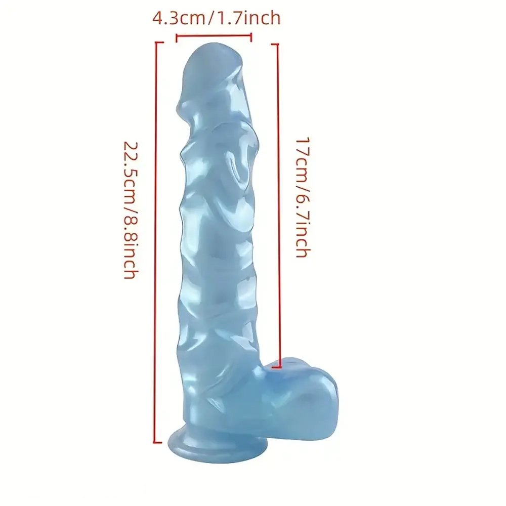 Blue veined pvc realistic dildo