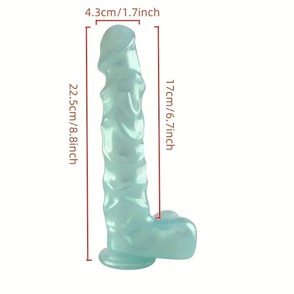 Green veined pvc realistic dildo