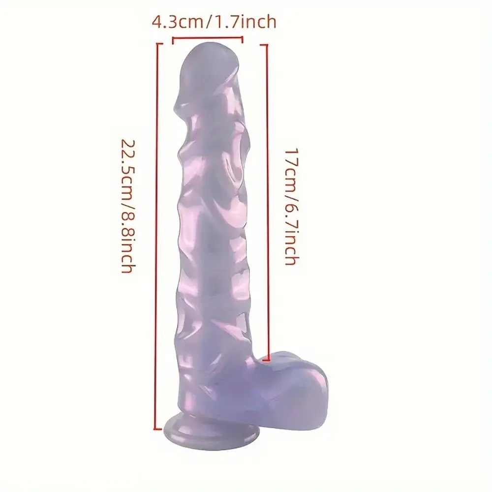 Purple veined pvc realistic dildo