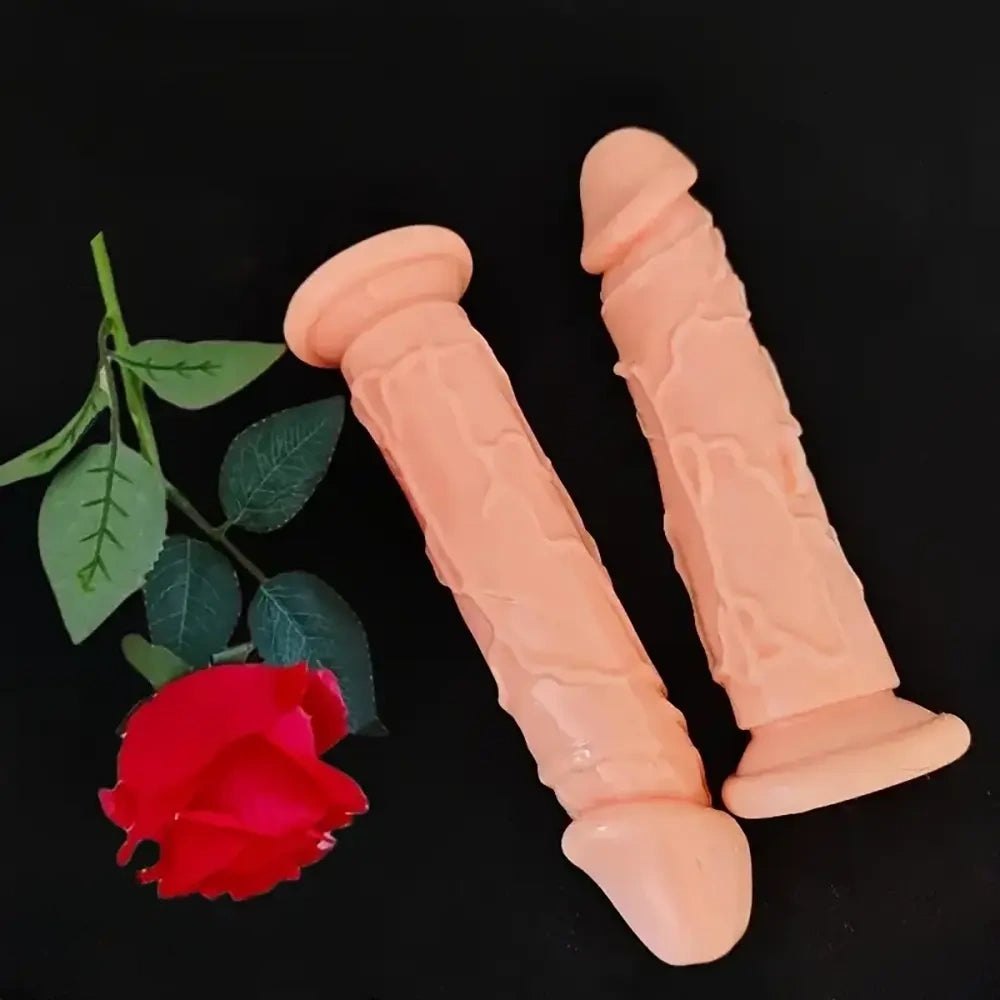 Flesh veined realistic PVC dildo, photo 3