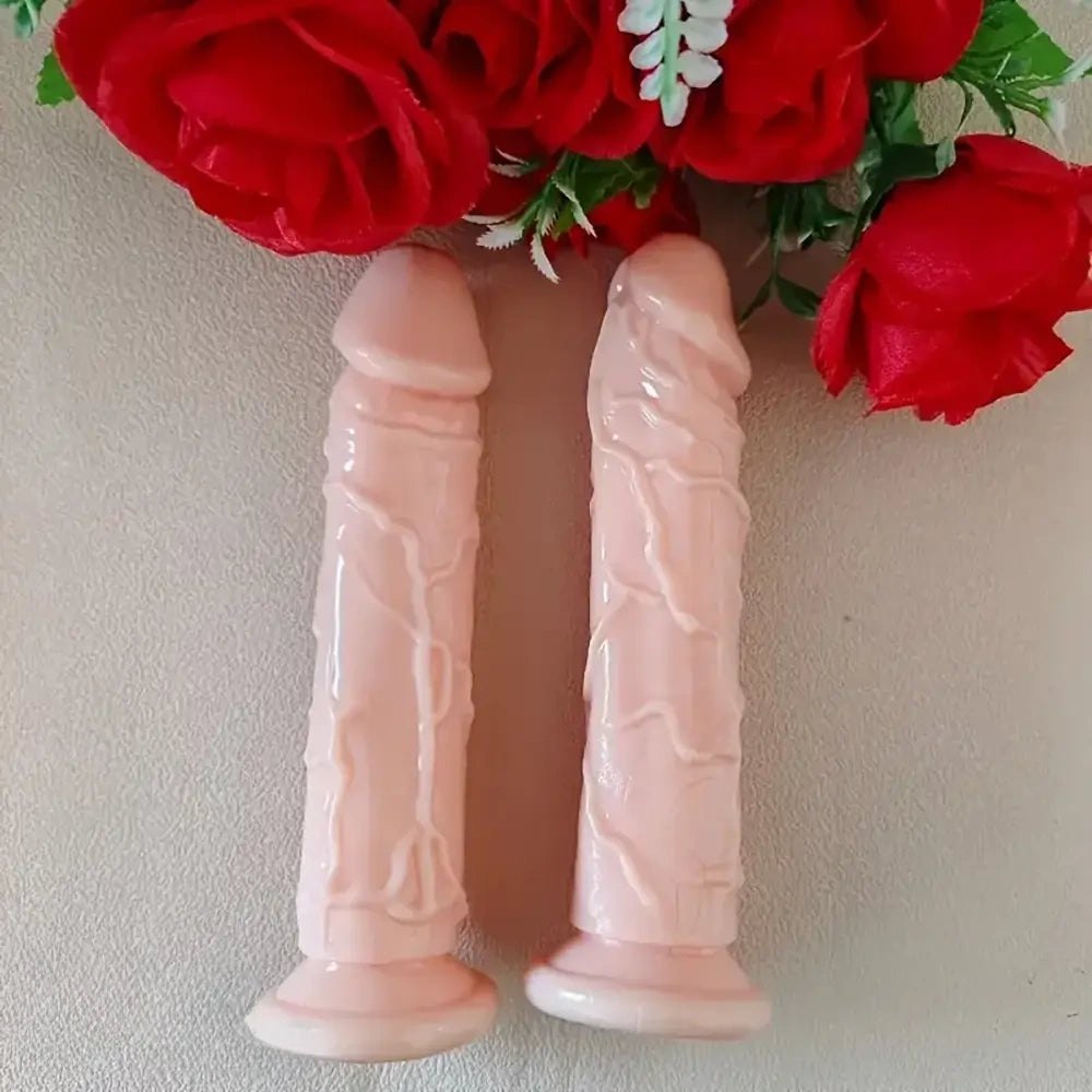 Flesh veined realistic PVC dildo, photo 5