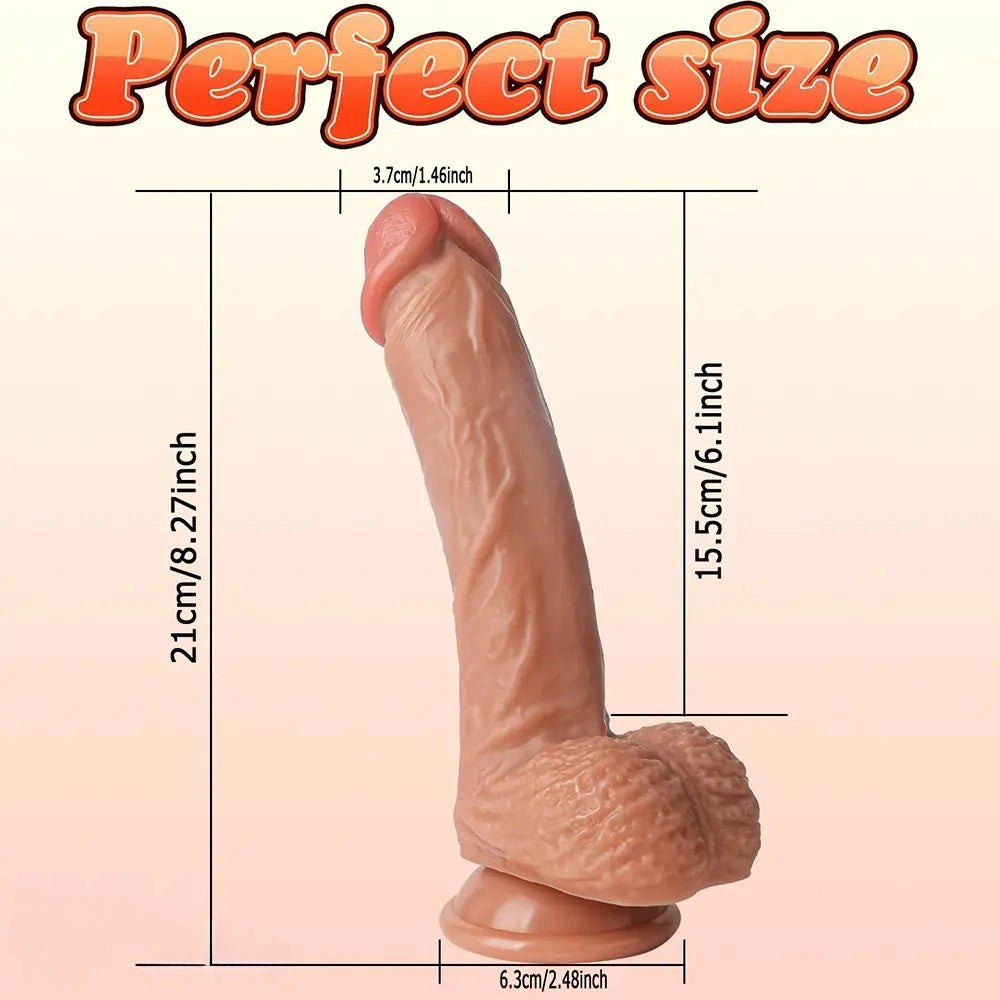 Flesh tone veined realistic dildo, photo 5
