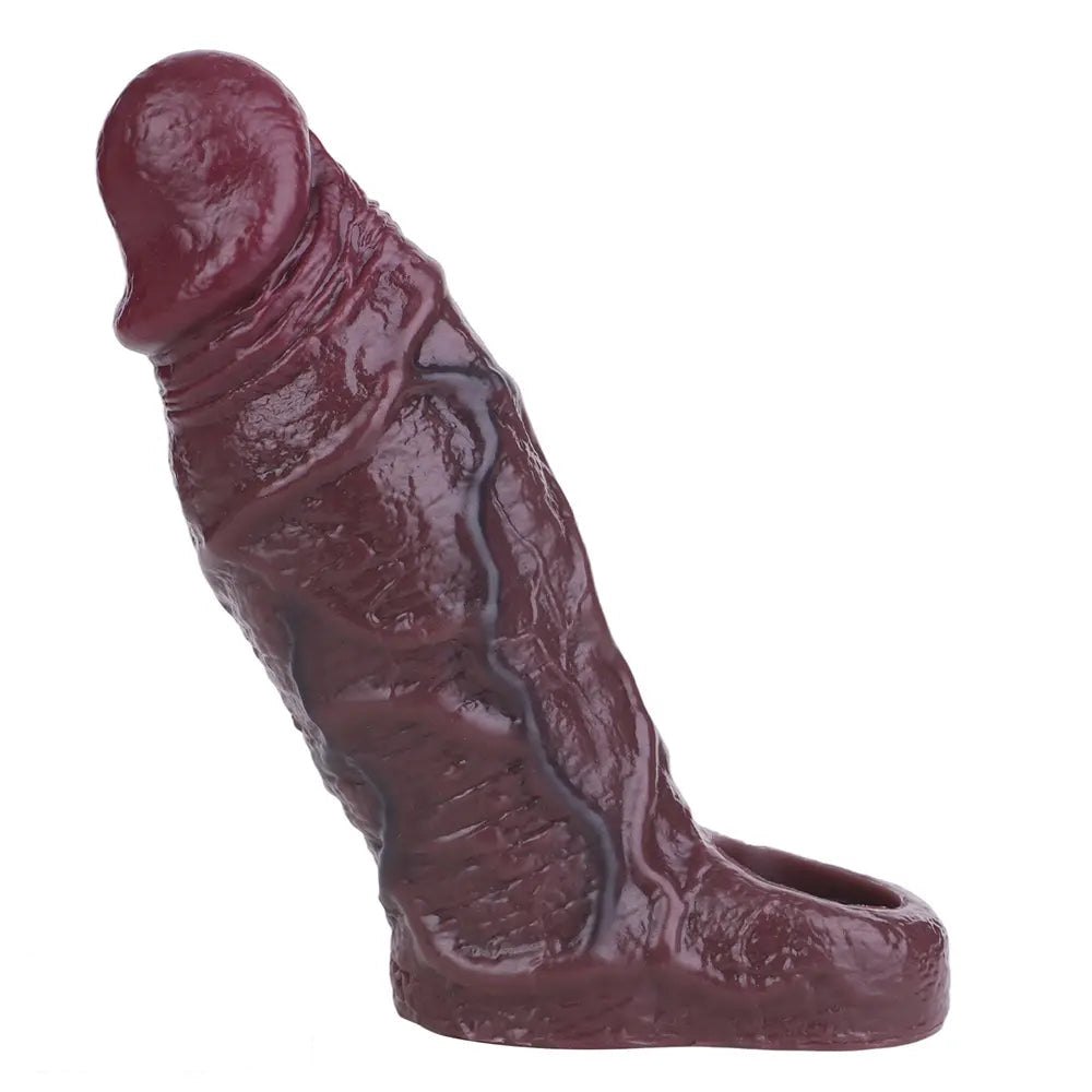 Coffee silicone veined dildo, photo 8