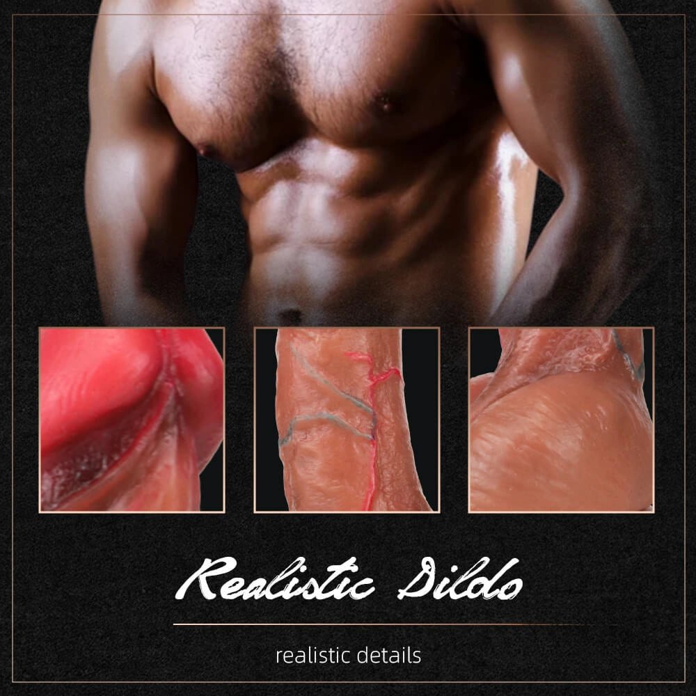 Flesh-tone realistic silicone dildo, photo 10