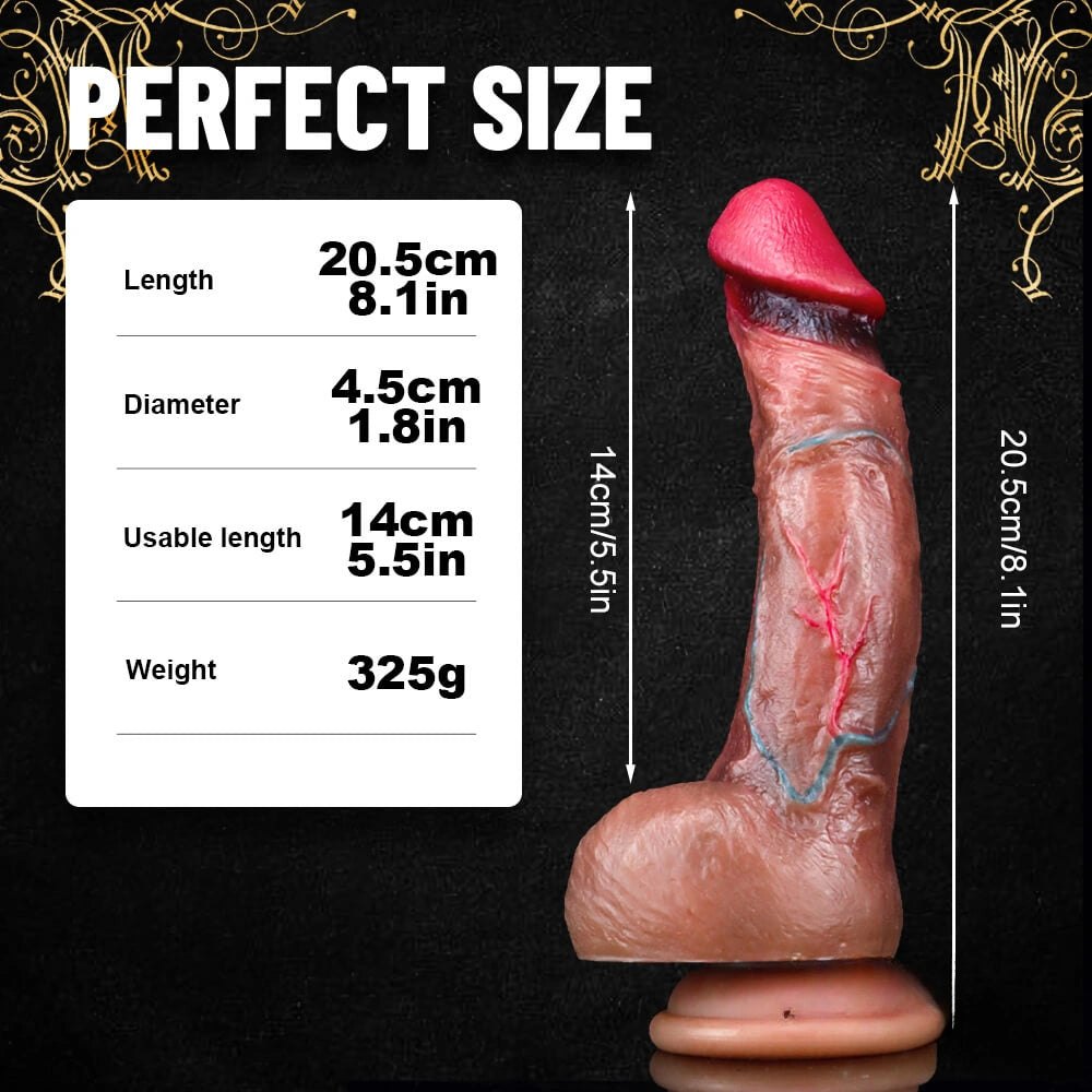 Flesh-tone realistic silicone dildo, photo 8