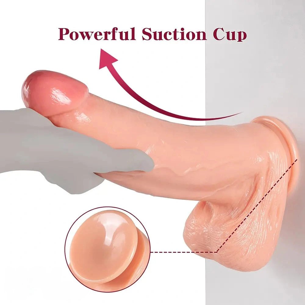 Veined realistic suction cup dildo, photo 13