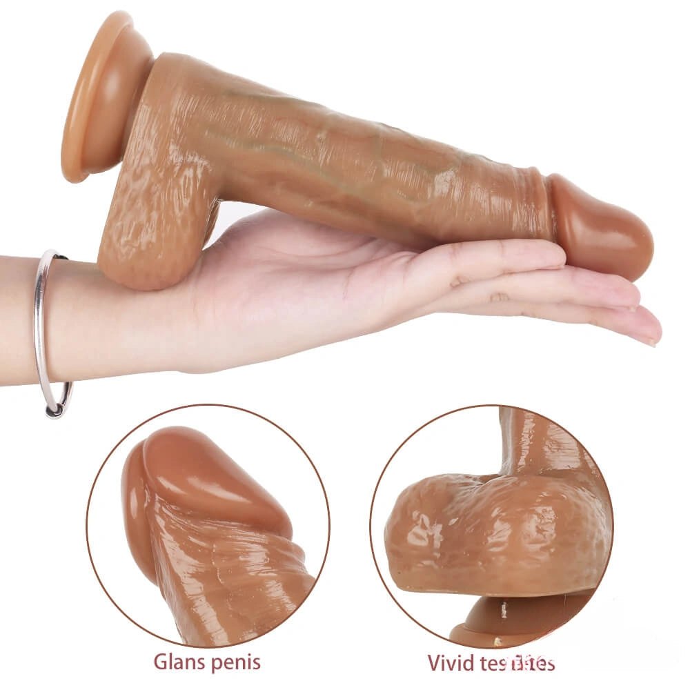 Flesh realistic silicone suction cup dildo, photo 10