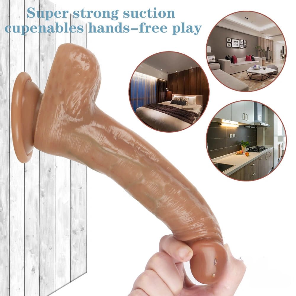 Flesh realistic silicone suction cup dildo, photo 5
